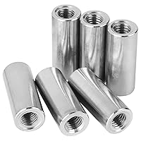 Vista 1 de Tuercas de conexión redondas M10, tuerca de acoplamiento de acero inoxidable 304 de 1.181 in/1.18 pulgadas de longitud, paquete de 6