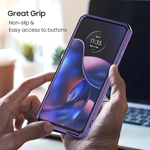 Miniatura 5 de Funda resistente para Motorola Edge 2022, Moto Edge 2022 con protector de pantalla, cubierta a prueba de caídas de grado militar, carcasa protectora