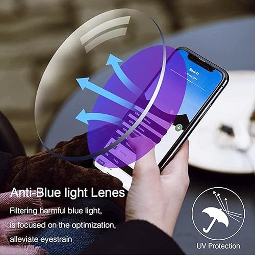 Miniatura 3 de linnavarv Sapphire - Lentes de lectura presbípicos de alta dureza con luz azul, inteligentes de doble enfoque, progresivos, lejanos y cercanos, de