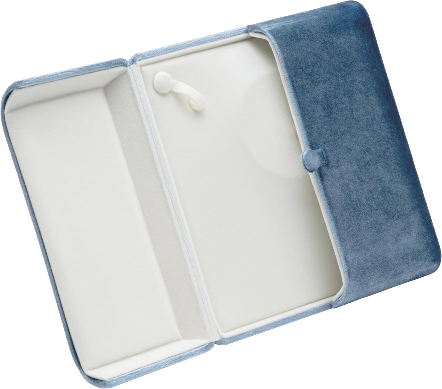 Velvet Big Chunky Pearl Necklace Gift Box Showcase Jewelry Storage Case (Light Ocean Blue)