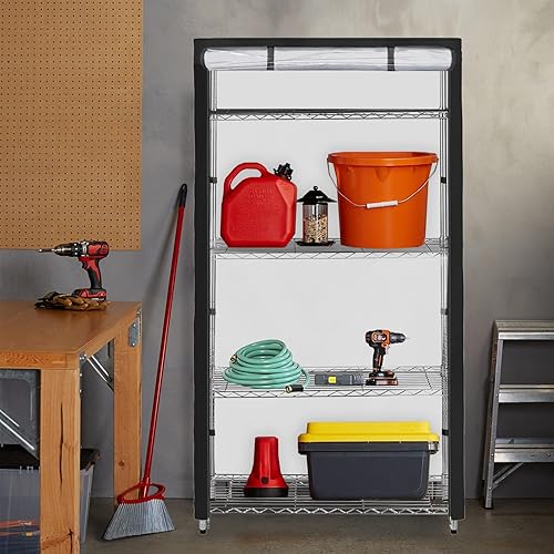 Miniatura 6 de Aacabo Cubierta de estante impermeable, cubierta de unidad de almacenamiento a prueba de polvo, cubierta protectora de estante con cremallera, se