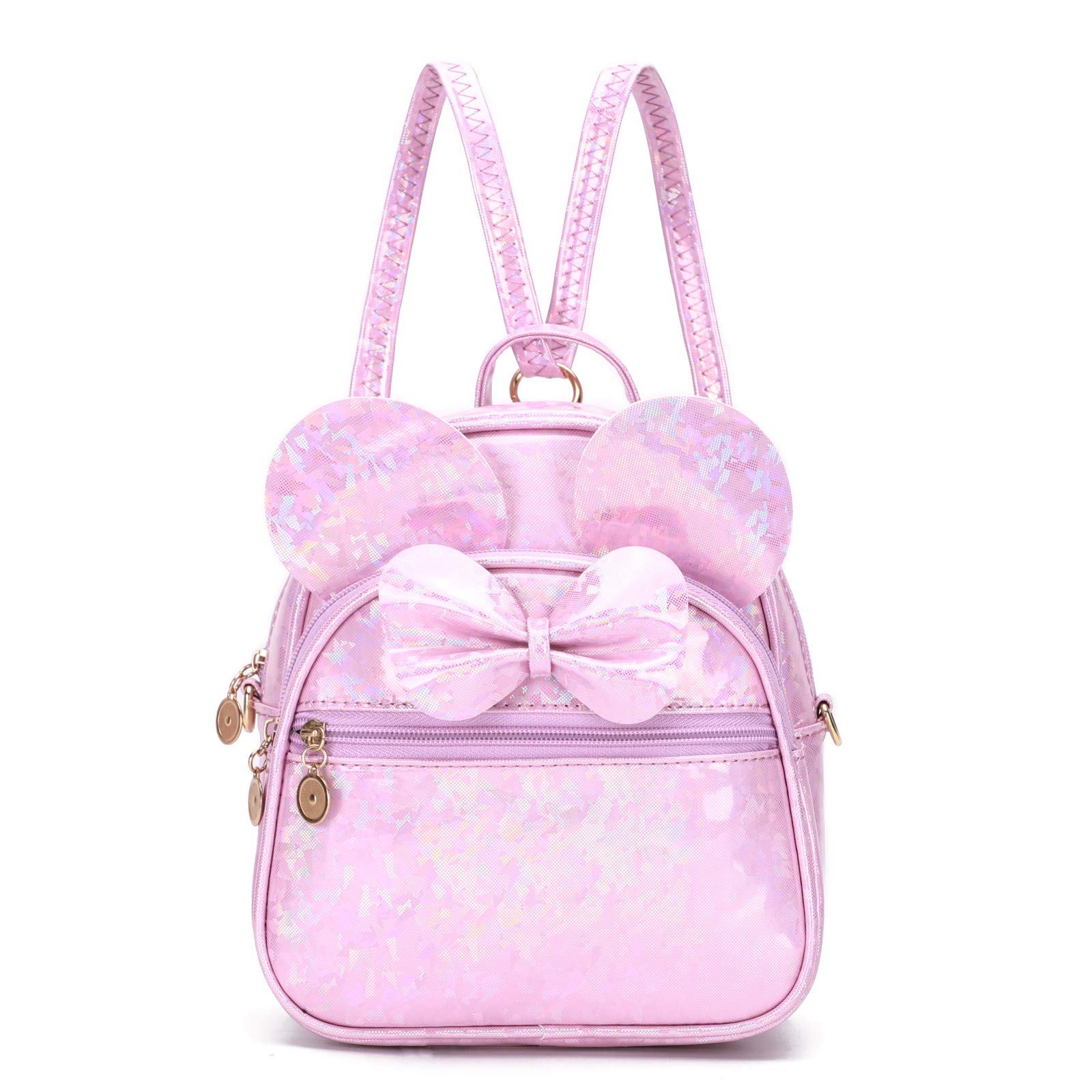 KL928 Girls Mini Backpack Bowknot Polka Dot Cute Small Daypacks Convertible Shoulder Bag Purse for Women