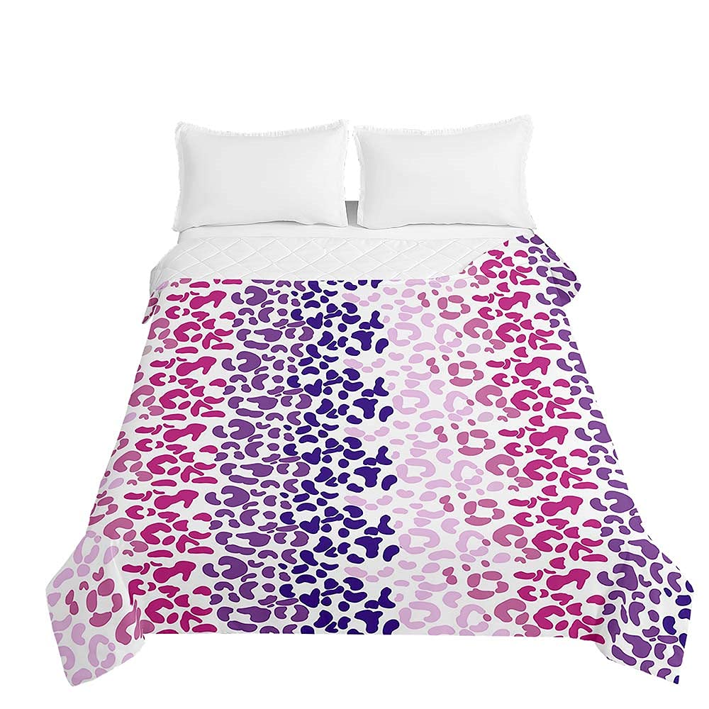Colcha de verano rosa con estampado de leopardo 3D y medidas 230x260 cm