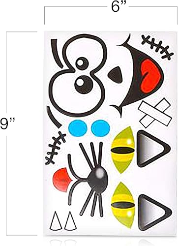 Miniatura 6 de ArtCreativity Calcomanías decorativas de calabaza de Halloween, 24 hojas grandes, kit de decoración de Jack-o-Lantern, 52 calcomanías faciales en