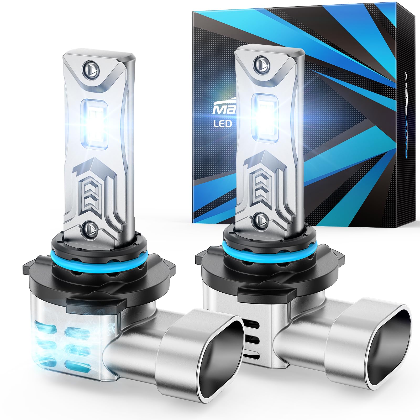 Marsauto HB3 Light Bulbs, 34000LM 800% Brighter Fog Light with Turbo Fan,5 Mins Quick Installation, IP67 Waterproof Bulbs, 9005 Pack of 2