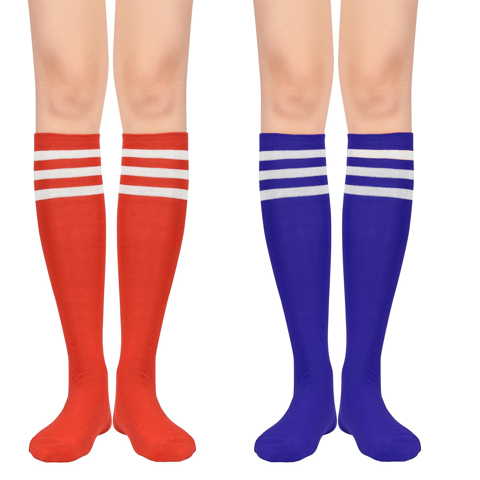 Century Star Womens Knee High Socks Athletic Socks Tube Outdoor Sport Socks with Triple Stripes