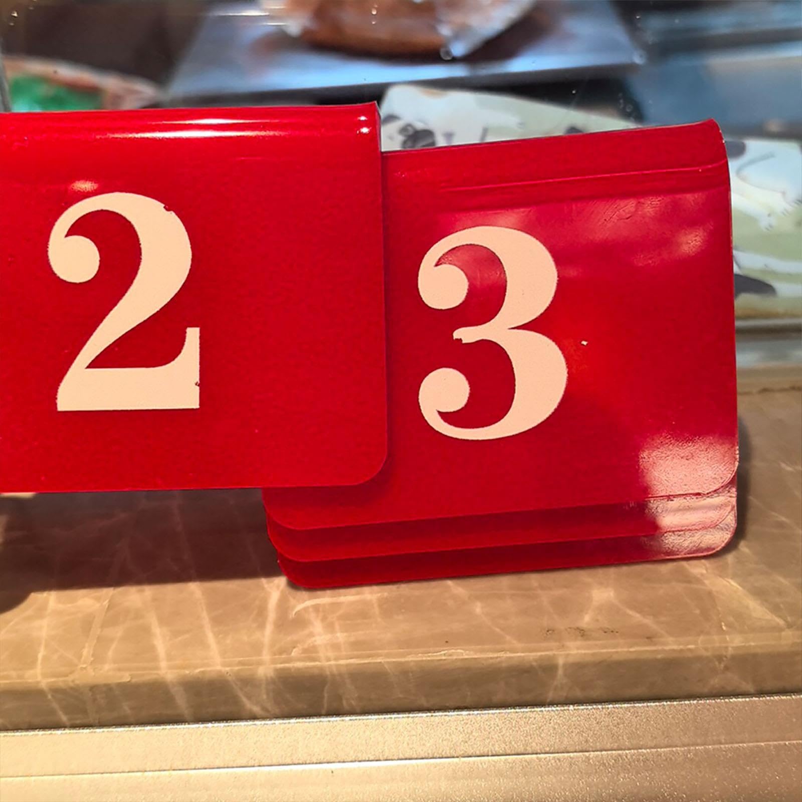 Numeri Da Tavolo In Stile Tenda Per Matrimonio, 85x65mm 100x80mm Tavolo Acrilico Numerato Segnaletica In Plastica Rossa Bifacciale(1-38,W L 85X65 MM)
