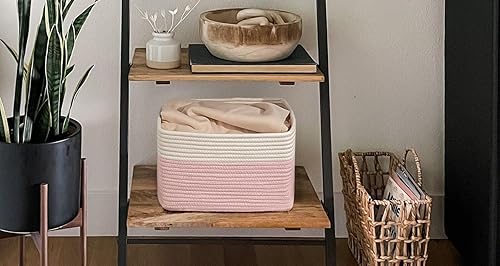 Miniatura 3 de Cestas de cuerda de juguete para bebé, cestas de almacenamiento tejidas decorativas para regalo, cubos organizadores de almacenamiento, cestas de