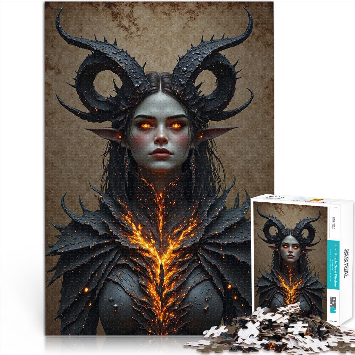 Jigsaw Puzzle for teenagers 2000 Pieces Demoness with Burning Armor Lernspielzeug Wunschliste mit dem Weihnachtsmann70x100cm — image 1