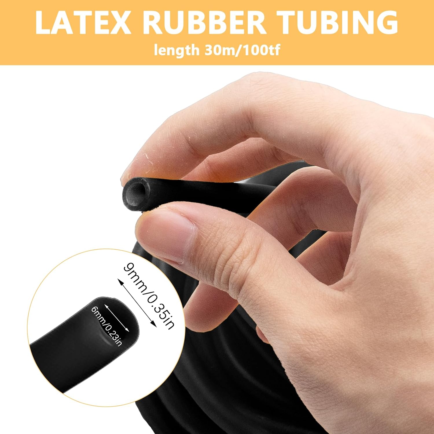 10 ft Latex Rubber Tubing 5/8 inch OD 1/2 inch ID Multicolor Natural Latex Tube Surgical Tubing Sling Rubber Band Fitness Hose, 1 Continuous Piece