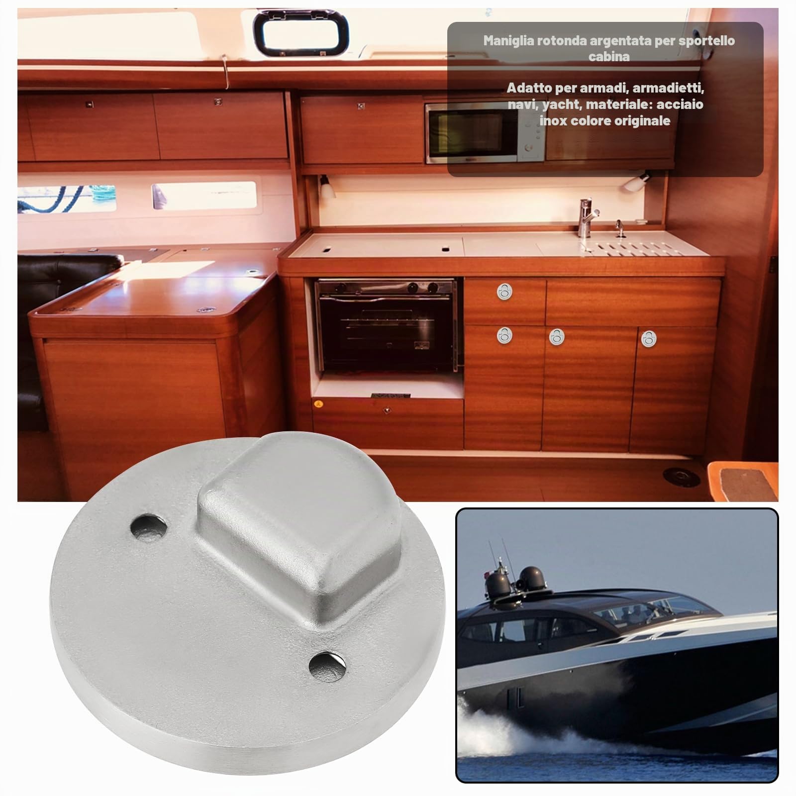 Create idea Maniglia Per Boccaporto Per Barche Rotonda Per Impieghi Gravosi 51 Mm In Acciaio Inossidabile Con Molla Retrattile Anello Trazione A Scomparsa Con Vite Per Armadietto Yacht Barca Marina