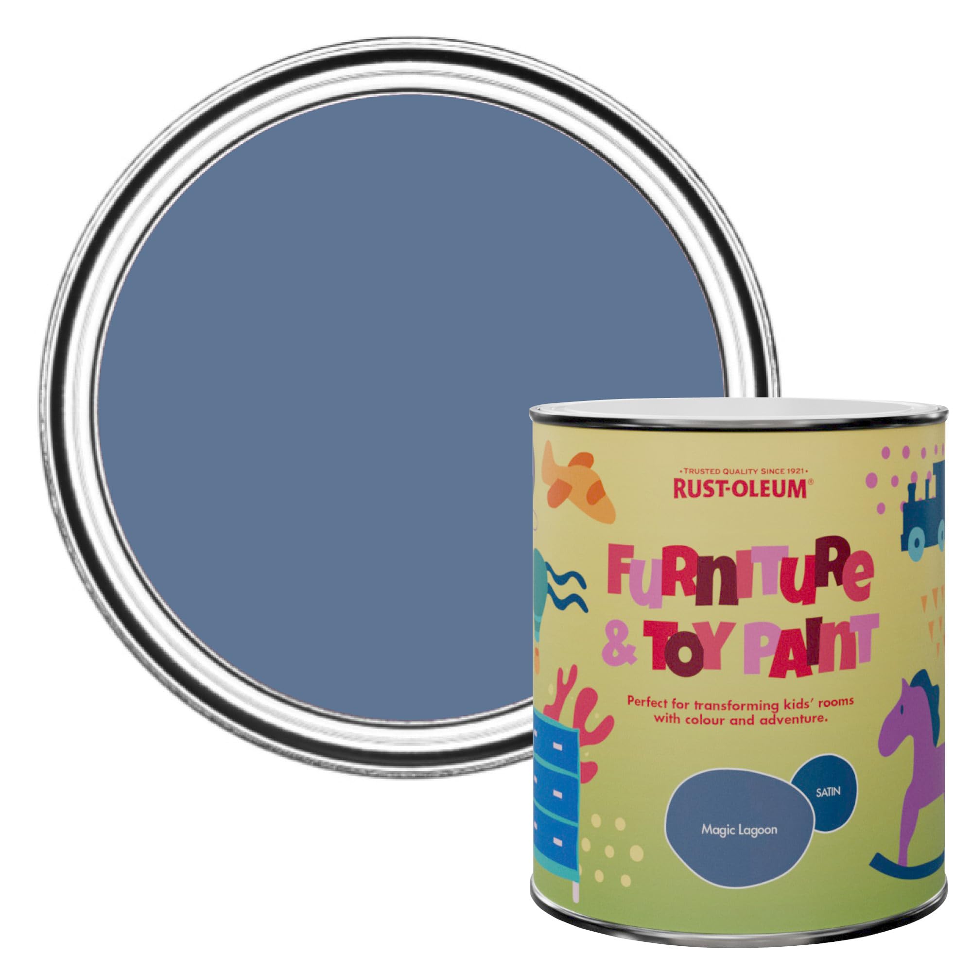 Rust-Oleum Blue Furniture & Toy Paint in Satin Finish - Magic Lagoon 750ml