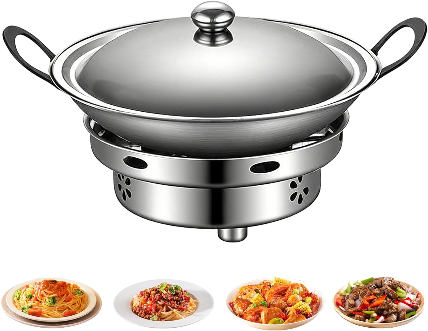 Stainless Steel Cookware Pot, Portable Adjustable Kit, Wax Liquid Safe Pot with Adorable Build, Burner Stove Cookware, Hiking Kitchen Hotel Use, Restaurant Cooking Accessory for Travel