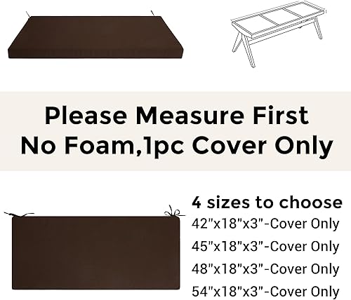 Miniatura 136 de FUNHOME Funda de cojín de banco para exteriores de 42 x 18 x 3 pulgadas, funda impermeable con cremallera y lazos, funda resistente a la Medalla