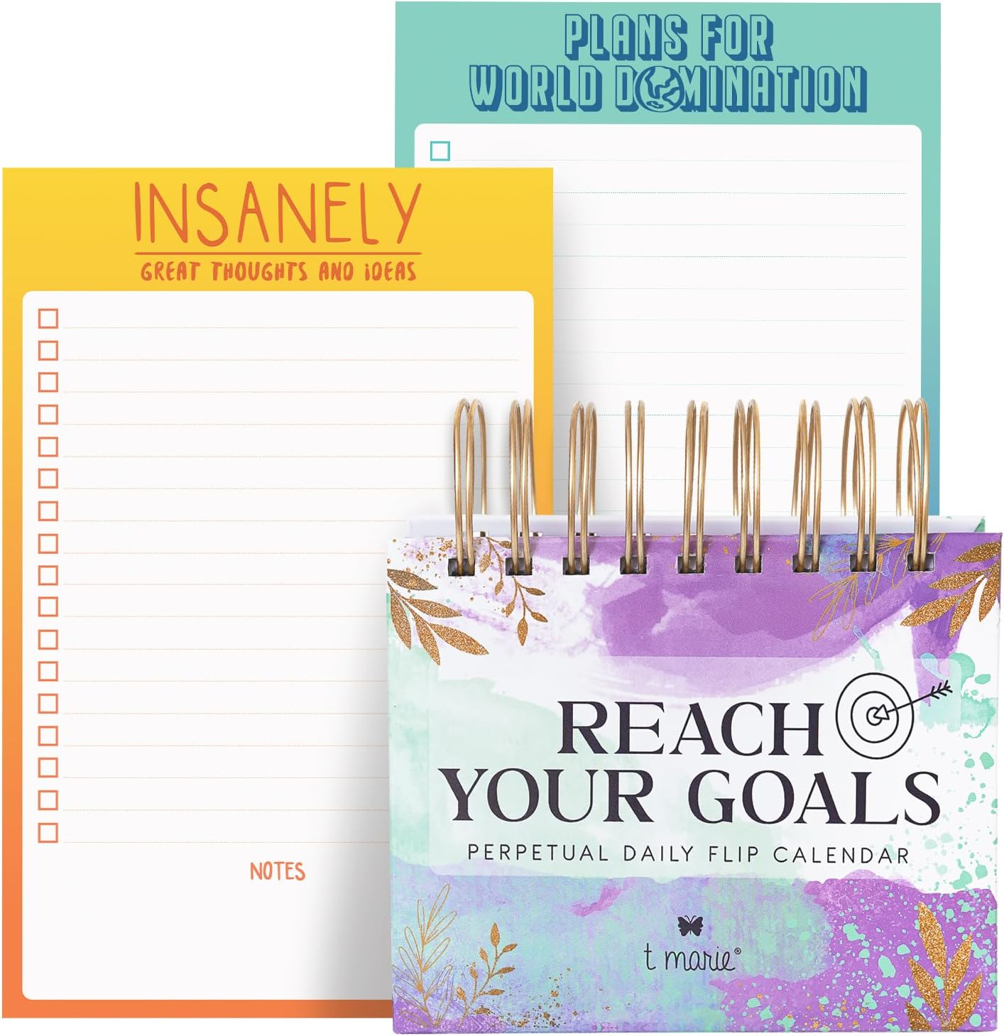 Reach Your Goals Daily Desk Calendar and Funny To-Do List Notepad - Ideal Gift to Track Tasks and Productivity and Stay Motivated with Positive Affirmations for Women, 2023-2024 Perpetual Calendar