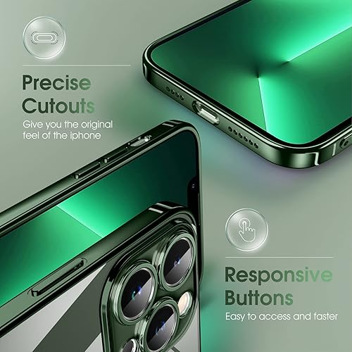 Miniatura 4 de Supdeal Funda transparente para iPhone 13 Pro, no amarillea, protección de cámara, probada en caídas de grado militar, transparente, a prueba de