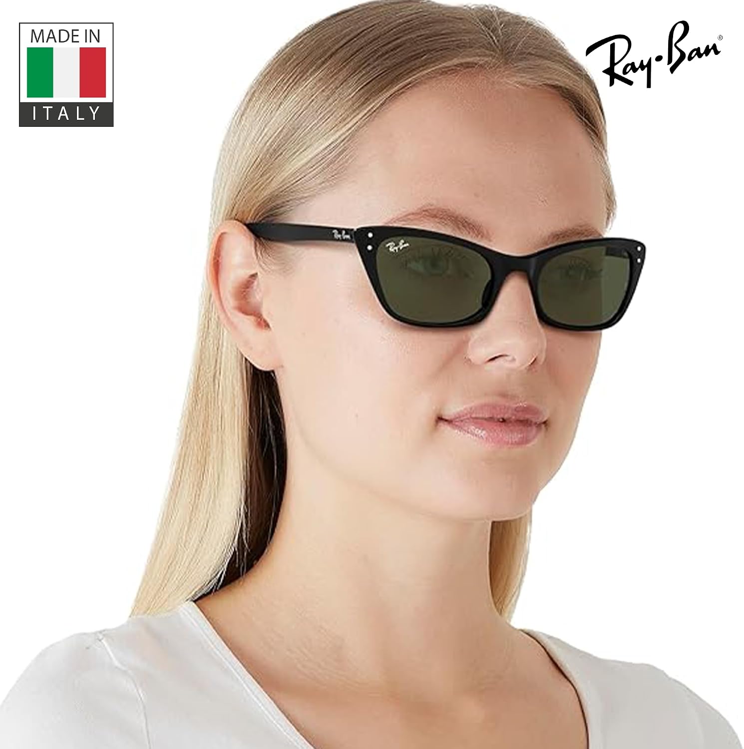 Ray-Ban RB2299 LADY BURBANK Cat Eye Shaped Sunglasses for Men & Women with Official RAYBAN Eyewear Kit