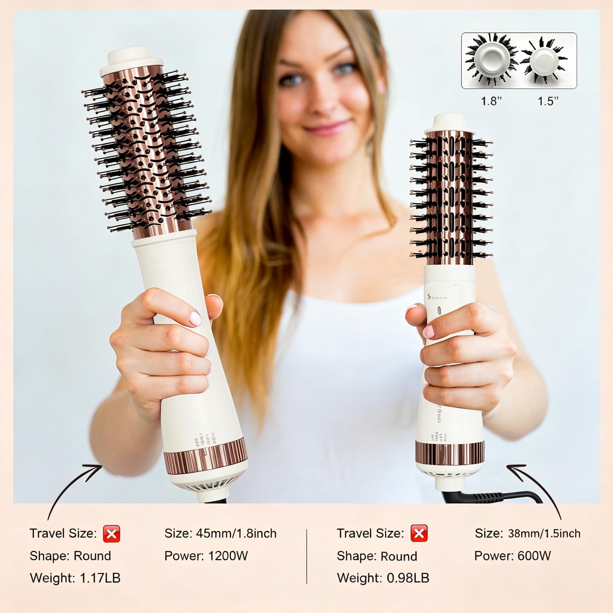 Dual Voltage Hot Air Brush with Ionic Styling Technology