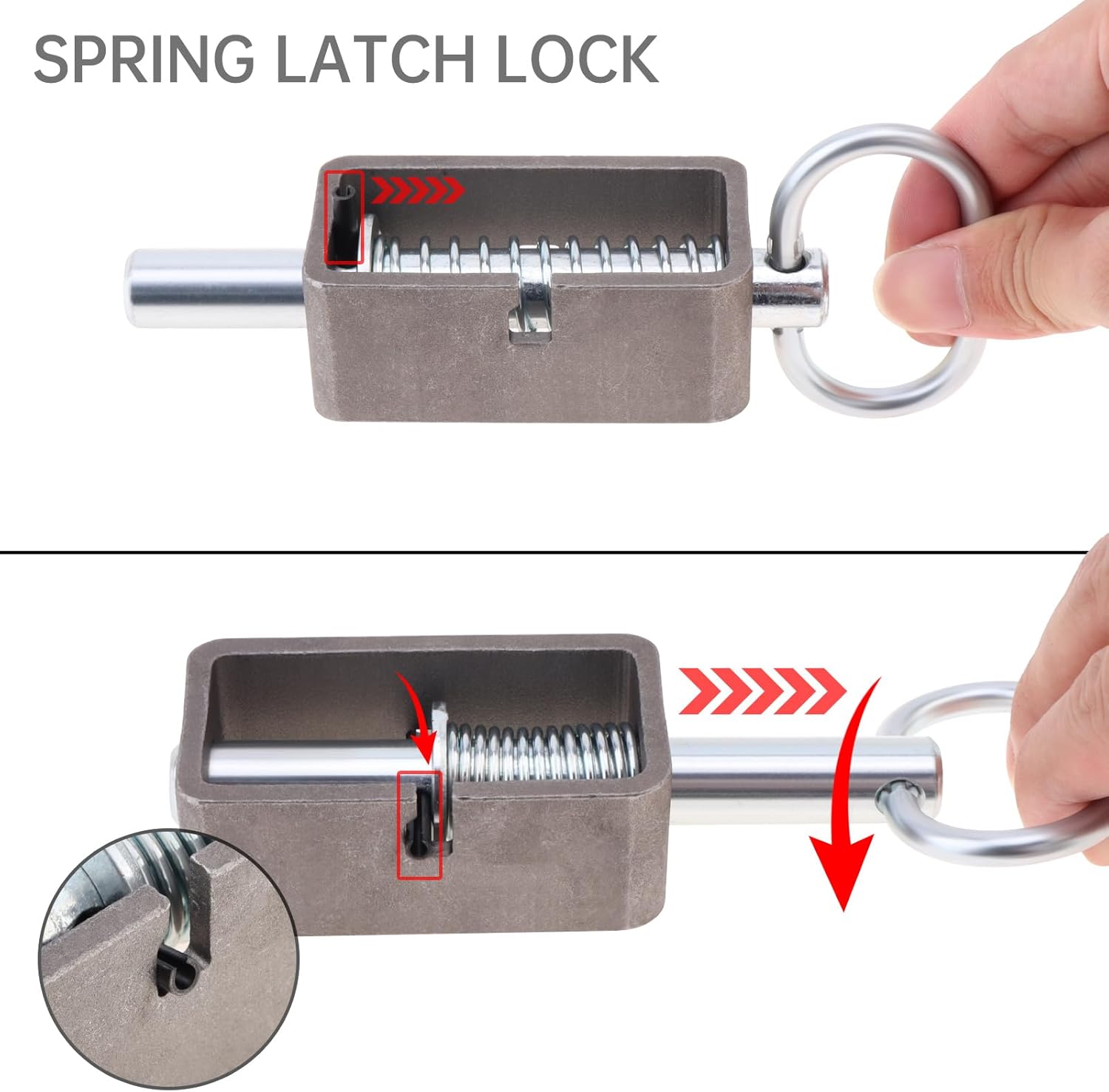 Heavy Duty Trailer Gate Latch, Weld-On 5/8 Inch Spring Latches Assembly with Plain Tube for Gates Trailer Door Latch, Pack of 2 (5/8" x 5-1/8", Piece, 2)