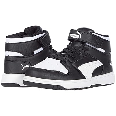 PUMA Kids Rebound Layup Synthetic Leather Hook and Loop Sneakers (Little Kid) Kid