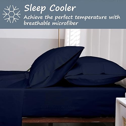 Miniatura 2 de Sábanas extra largas de tamaño individual XL para dormitorio, sábanas de microfibra súper suave, ropa de cama de lujo de hotel, sábanas de