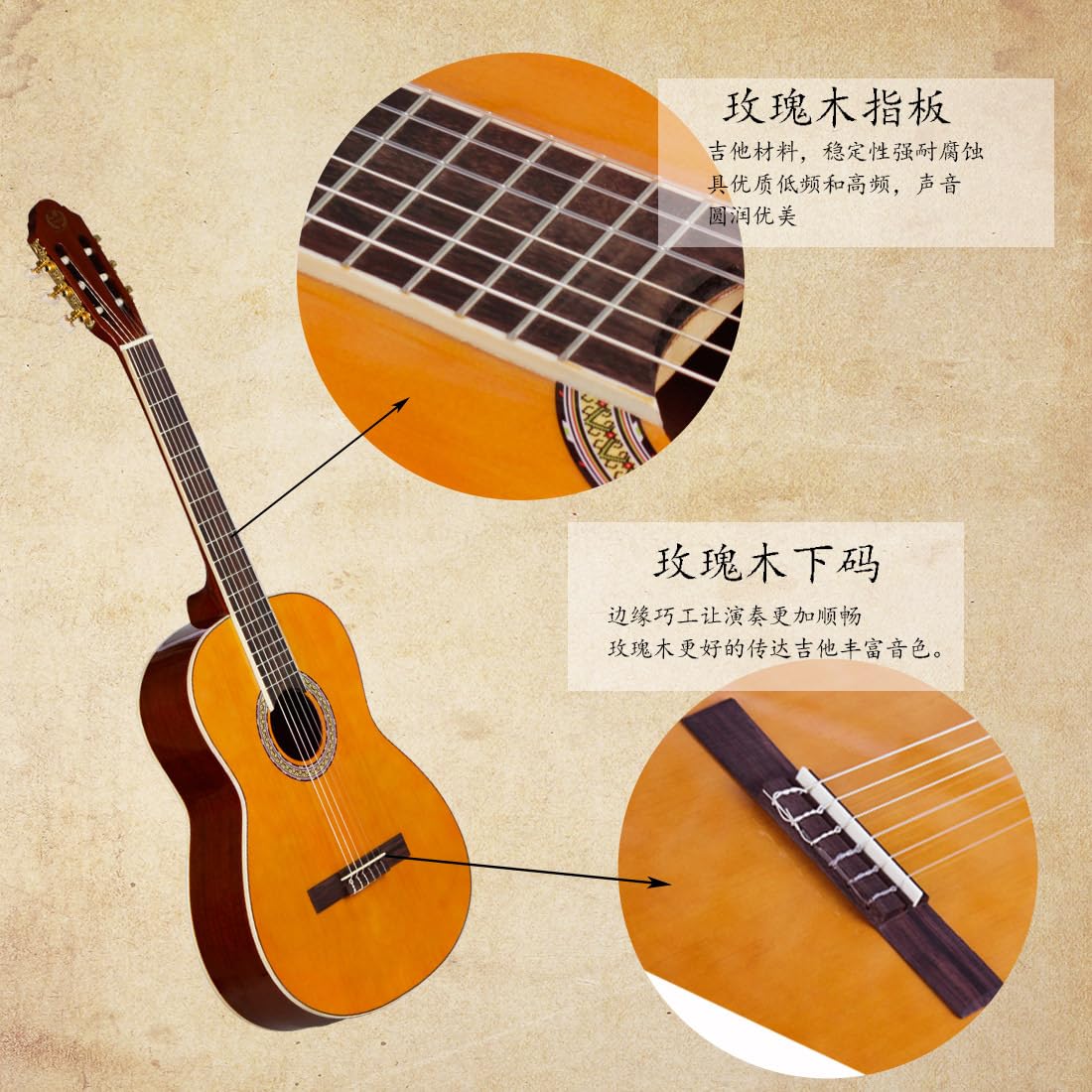 Chitarra classica, Chitarra acustica in abete rosso, Chitarra acustica classica, Chitarra acustica classica, Chitarra acustica per adulti, Chitarra da 39 pollici, Chitarra folk, Strumento a pizzico,