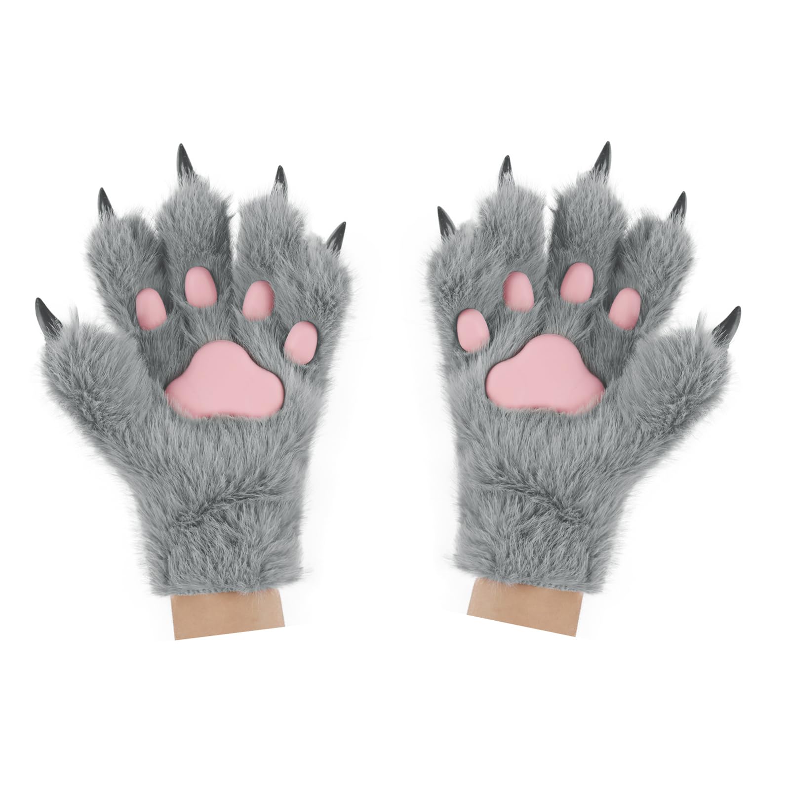 hbbhml Animal Paw Claw Gloves Cute Cat Fox Bear Plush Halloween Christmas Running Cosplay Costume Winter Warm Gloves Mittens