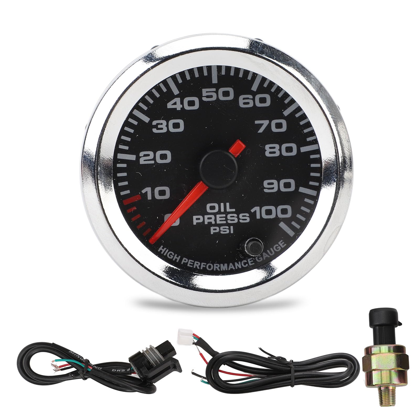 Aramox Manometro Digitale Pressione Olio Auto, Display 12V, 52 mm, 0-100 PSI, Alta Precisione
