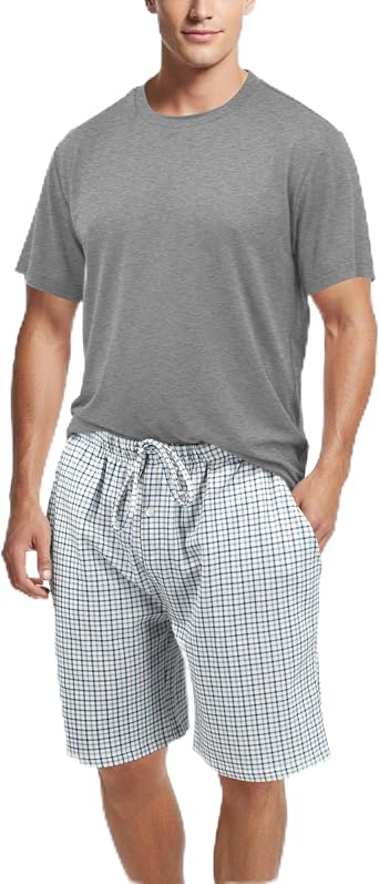 Andrew Scott Mens Executive Soft Pajama Set | 2 pc Crew Top & Drawstring Bottoms LoungeWear