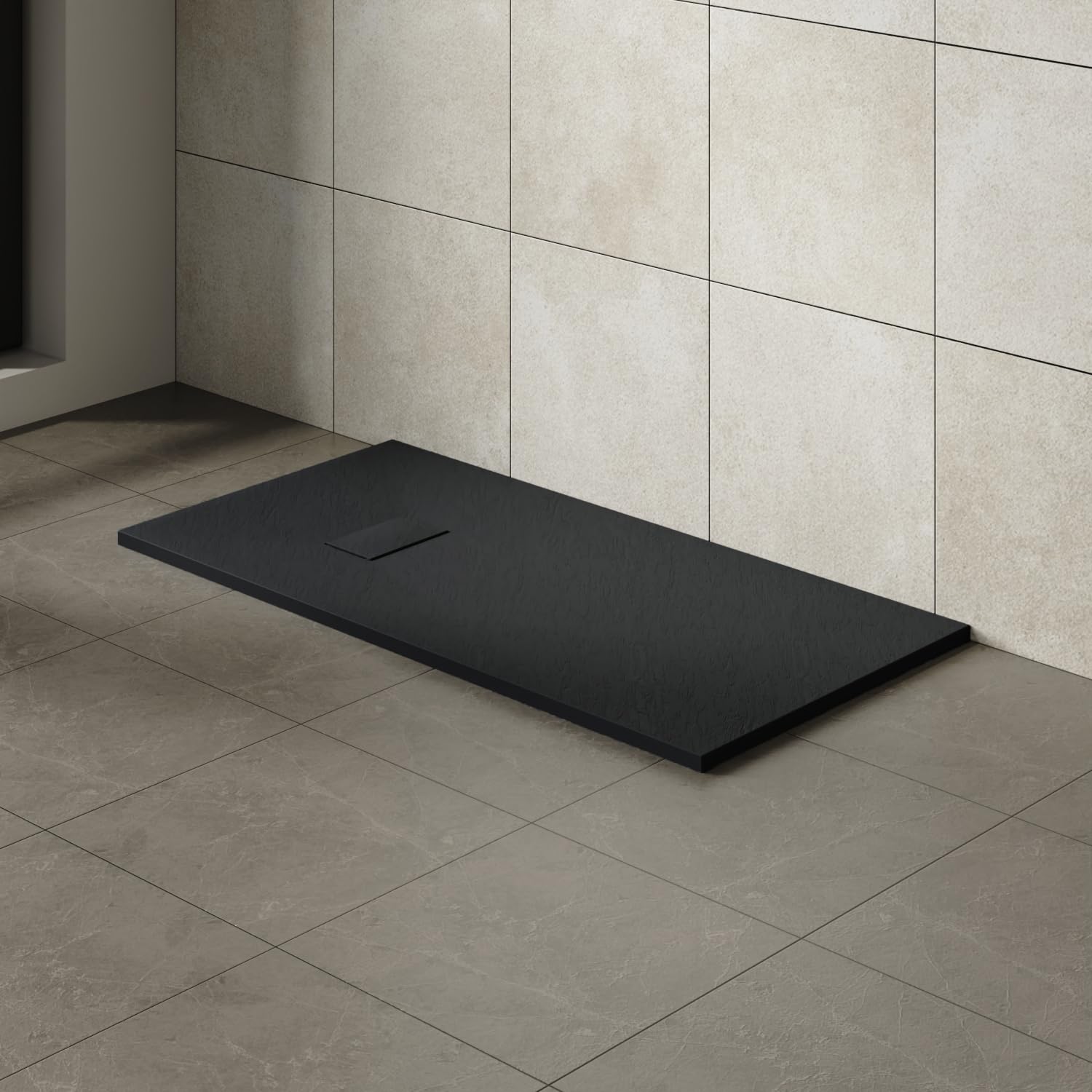 Aquariss Black Smc Rectangular 1500X700mm Shower Enclosure Base Tray