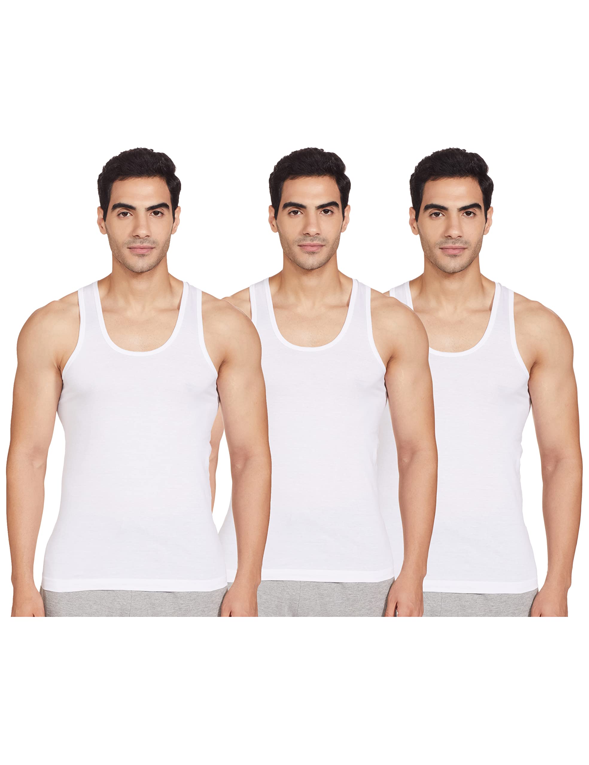 RupaMen's Solid Regular Fit Premium Vest (CBRRNFL85CMP5_White Medium)