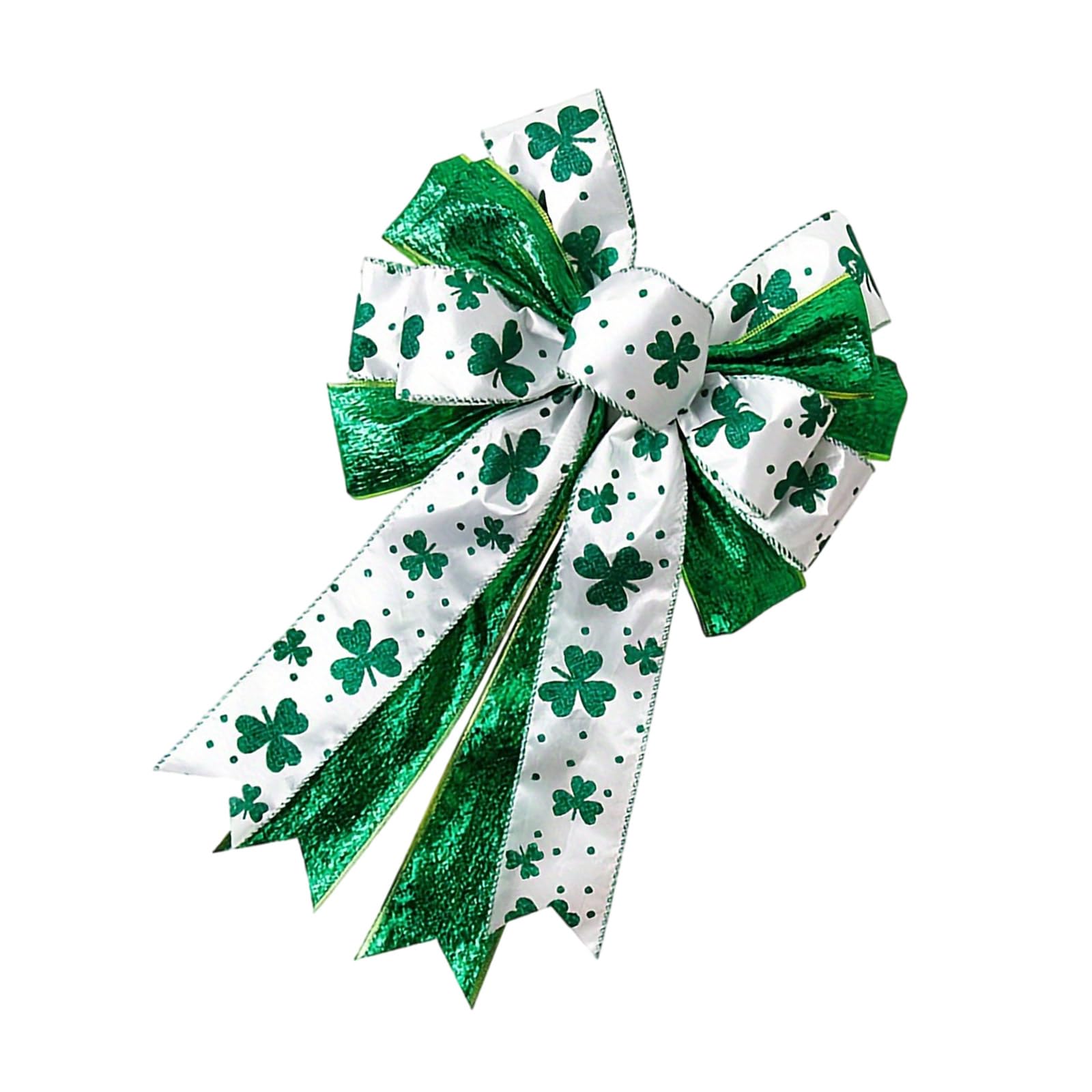 Irish Festival Wreath Bowknot Irish Festival Bowknot Ornament Tree Top Ornament for Front Door Wreath Home Decoration Ribbon
