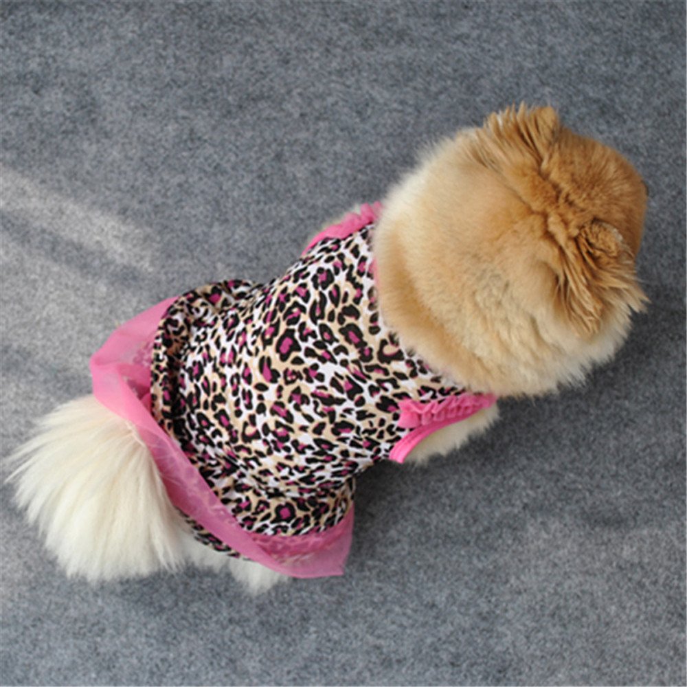 Generisch Robe d'été élégante à motif léopard pour petits chiens et chats comme vêtement tendance pour animaux de compagnie (XS)