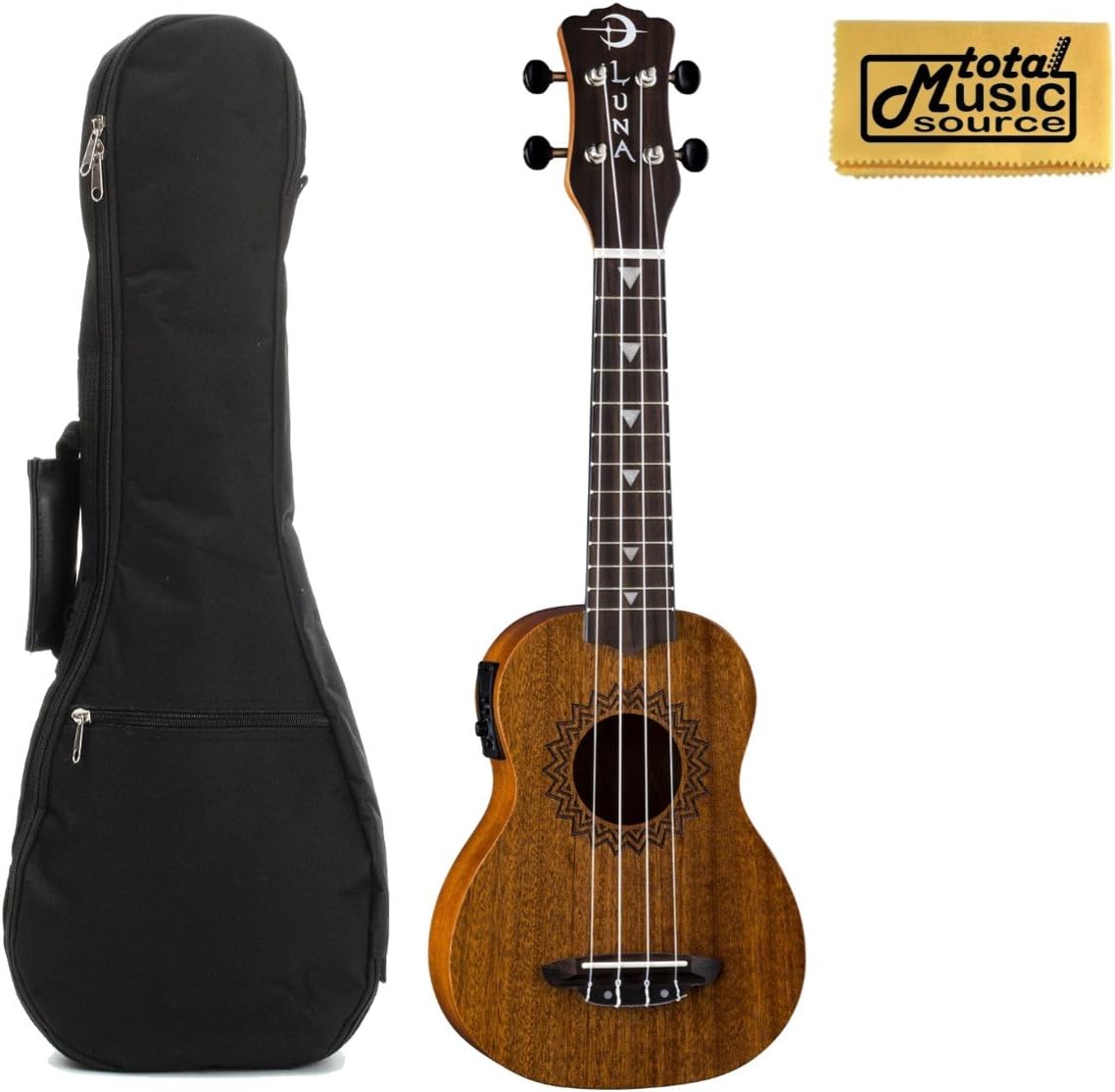 Luna UKE VMS EL Vintage Mahogany Soprano Ukulele W/Preamp & Gigbag