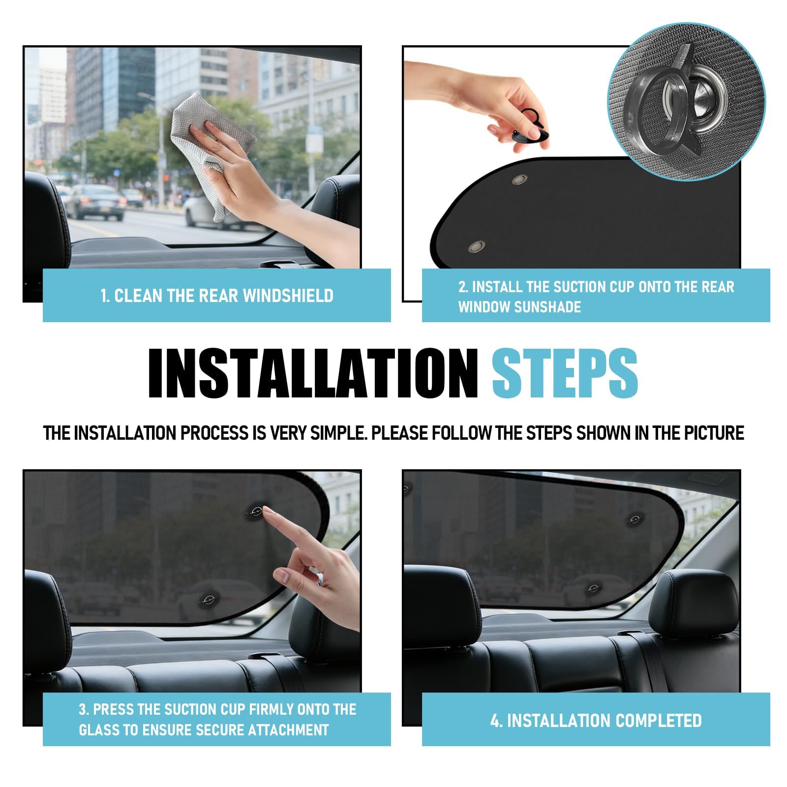 Parasol Coche Trasero para Dacia Sandero Stepway, Protector Solar Ventana Trasera, Protección UV Enfriamiento Efectivo,Protección Interior Coche