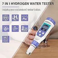 Vista 4 de Hydrogen Water Tester Meter for Hydrogen Water Bottle, 7-in-1 H2 TMEP EC TDS Salt pH ORP Meter, TDS Meter Digital Water Tester for Drinking Water