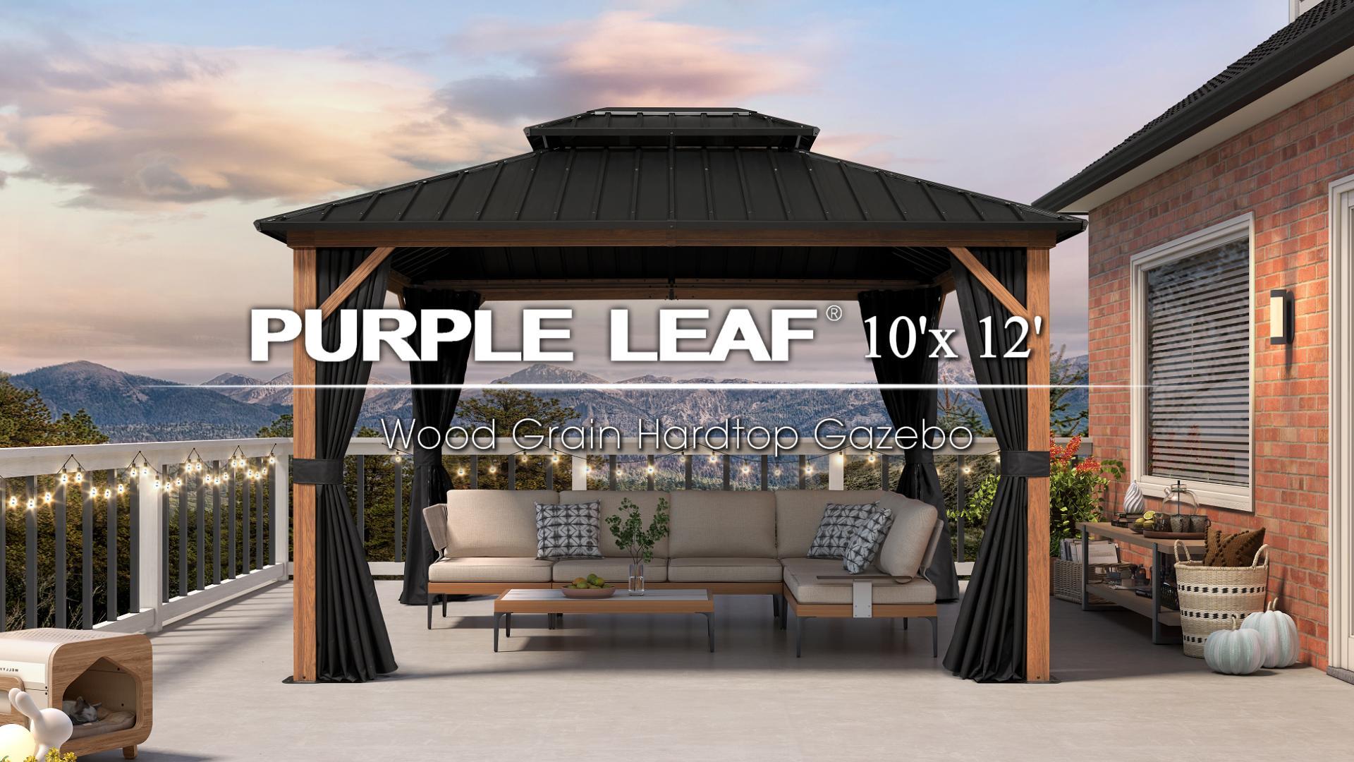 Amazon.com : PURPLE LEAF 10' X 16' Hardtop Gazebo Outdoor Wood