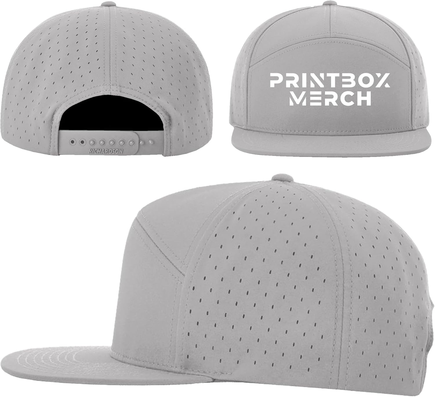 Custom Baseball Cap, Embroidered 7 Panel Flat Bill Hat, Add Your Logo or Text, Adjustable Snapback Water-Resistant