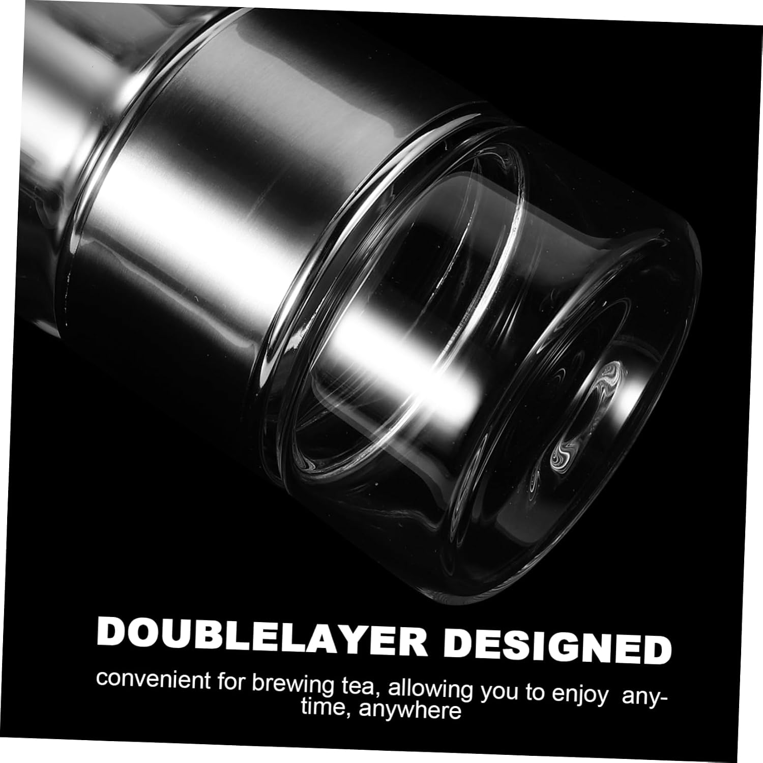 Alipis Double-Layered Glass Tea Infuser Cup with Strainer Water Separation Bottle for Loose Leaf Tea Convenient Travel Drinking Accessory for Home and On-the Brewing