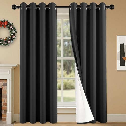 Miniatura 50 de Cortinas 100% opacas de 84 pulgadas de largo para dormitorio, sala de estar, cortinas de oscurecimiento de habitación con aislamiento térmico con