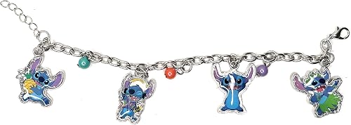 Disney Bracelet à breloques Stitch avec 48 boucles d'oreilles autocollantes