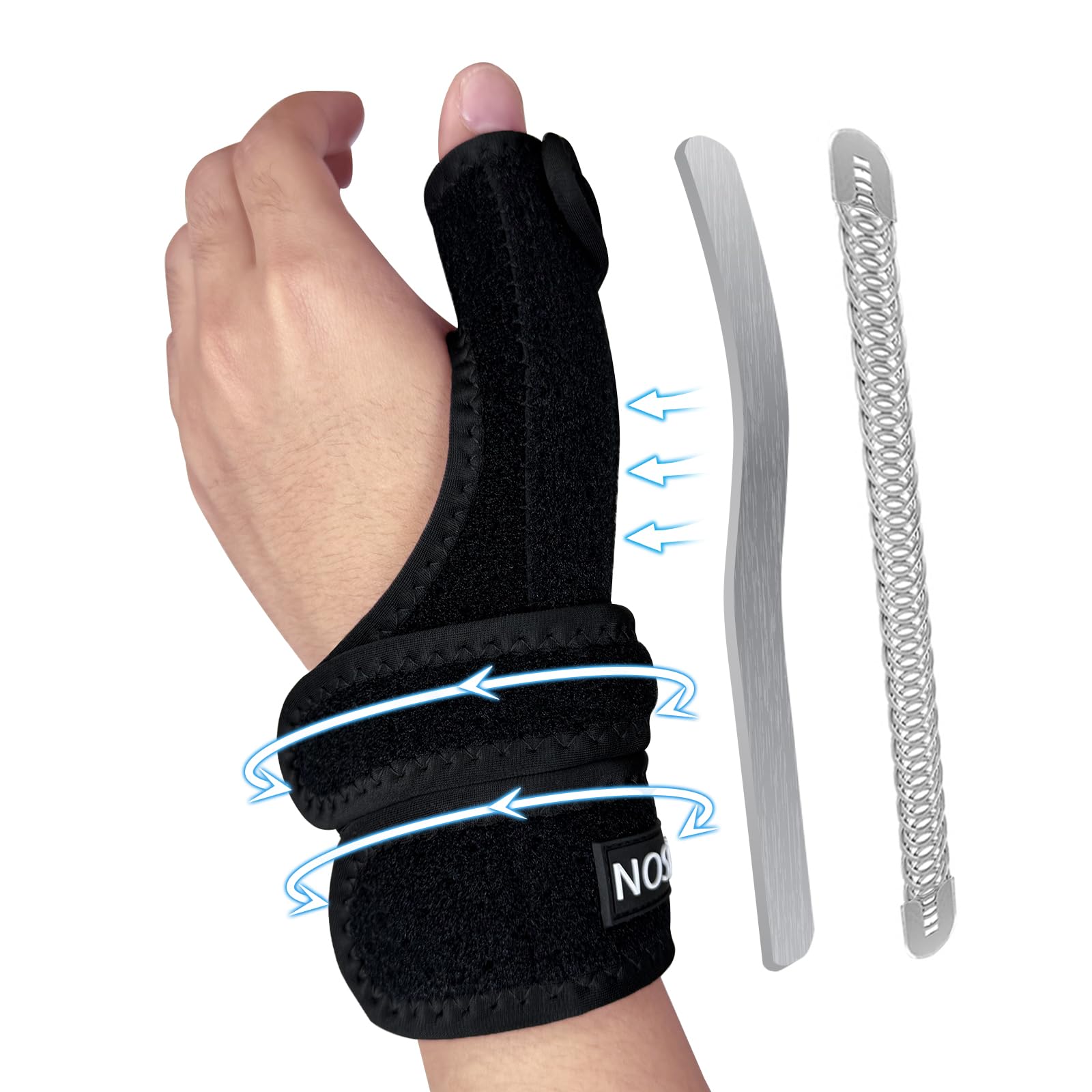 Thumb Brace Left Hand with TFCC Wrist Brace, Carpal Tunnel Wrist Brace Night Support for Trigger Thumb, De Quervains Tenosynovitis, CMC Joint, Arthritis, Tendonitis, DRUJ, Ulnar Sided Pain