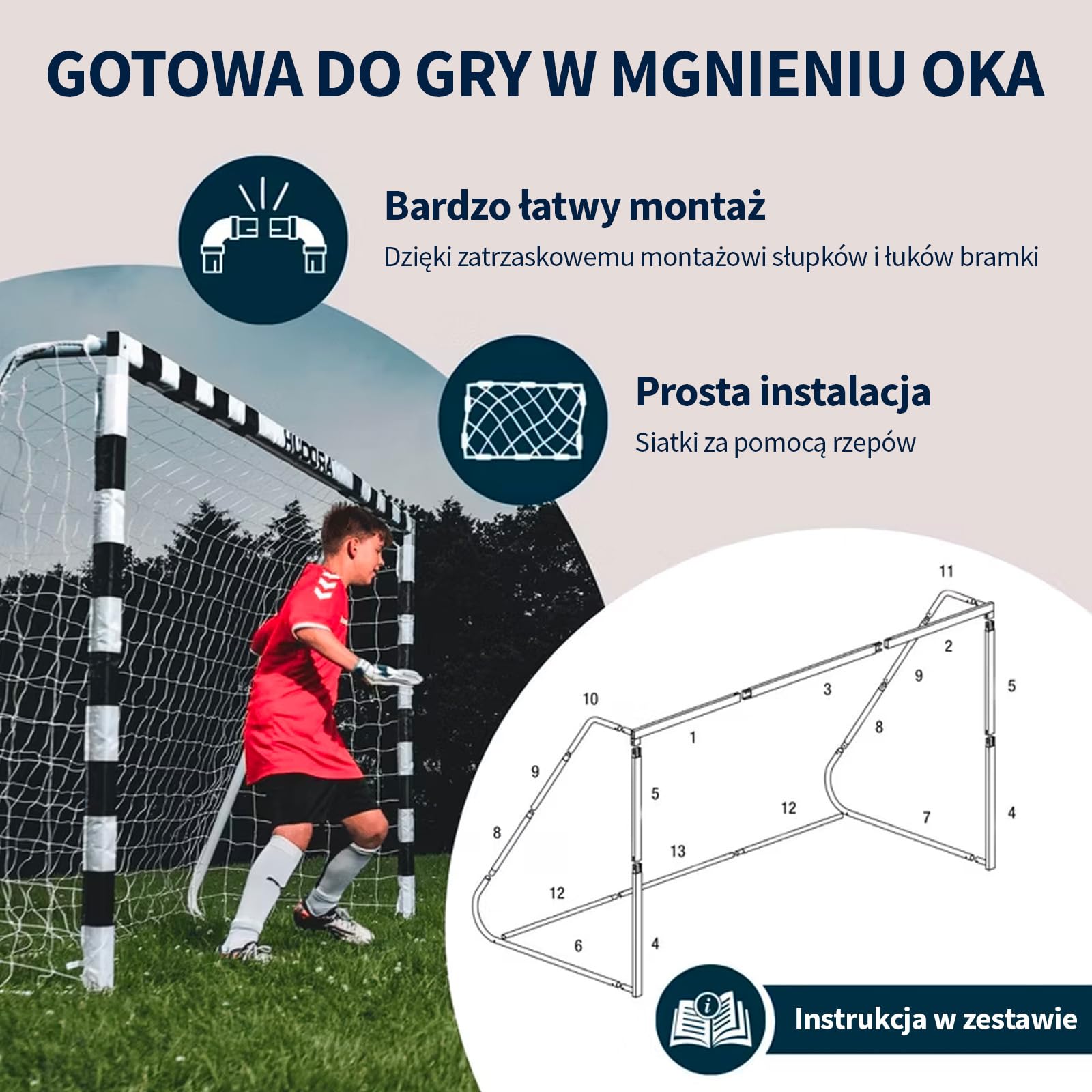Hudora 76903 - Porta da Calcio Stadion, Altezza 200 cm