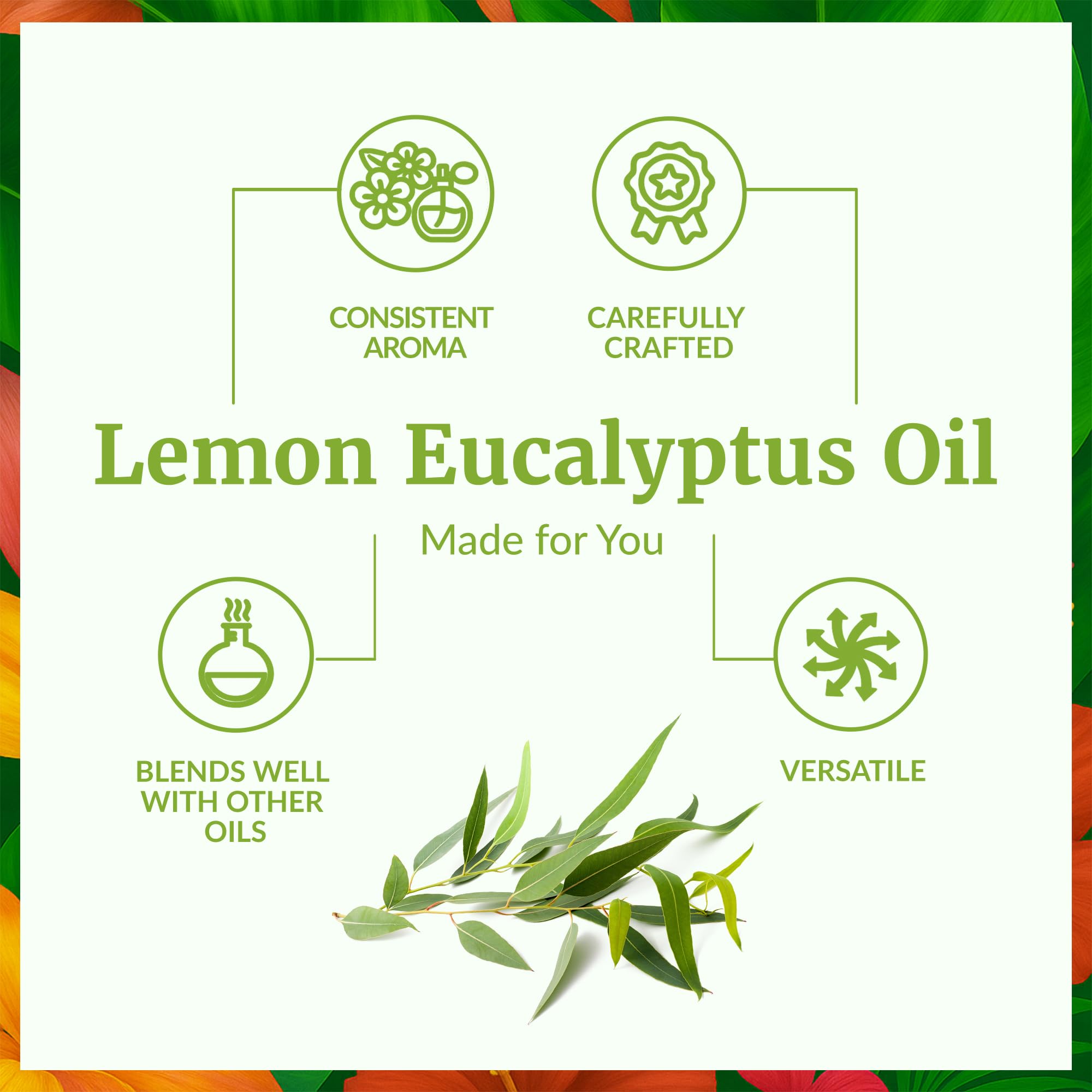 SVA ORGANICS Aceite esencial de eucalipto limón, 100% puro grado terapéutico Eucalyptus Citriodora, perfecto para piel radiante, jabones, velas, aromaterapia, difusor 4 Fl Oz (Paquete de 1)