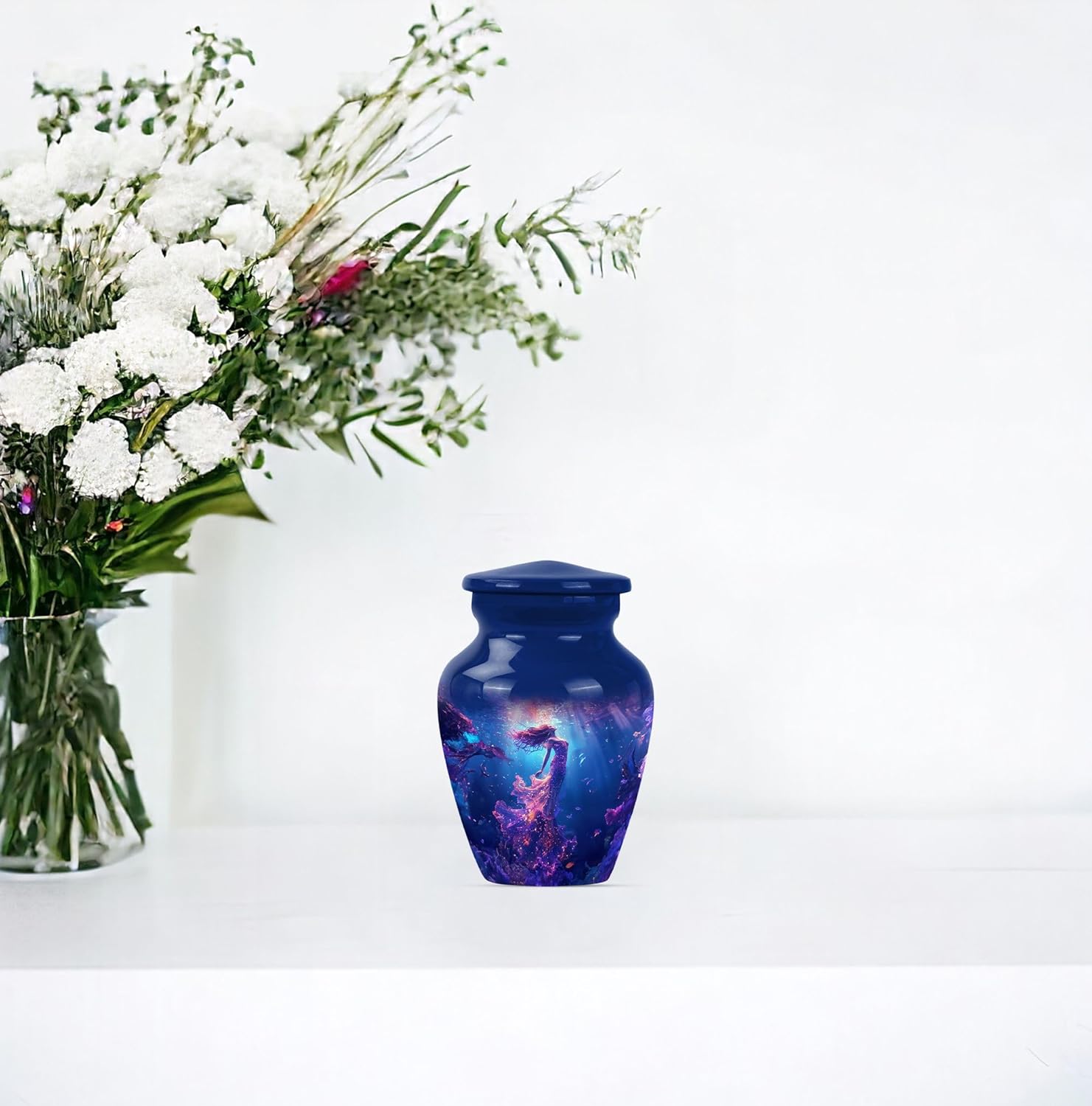 Luminous Depths - Funeral Urns For Ashes - Human Cremation Urns - 3 Inch - Pack Of 1 - Keepsakes For Ashes - Unique Urns For Human Ashes - Small Urn For Ashes - Memorial Keepsakes For Ashes