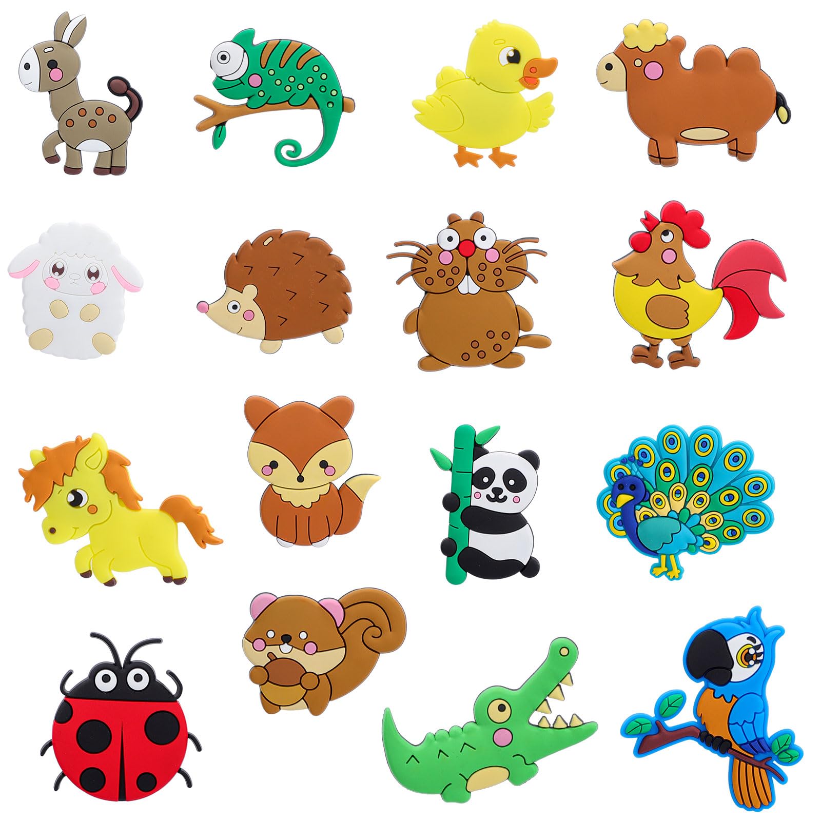 Fridge Magnets for Kids Wild Animal,Cute Vivid Animals Refrigerator Magnets for Kids Soft Back Magnetic Animals for Fridge,Toddler Magnets for Refrigerator (16PCS