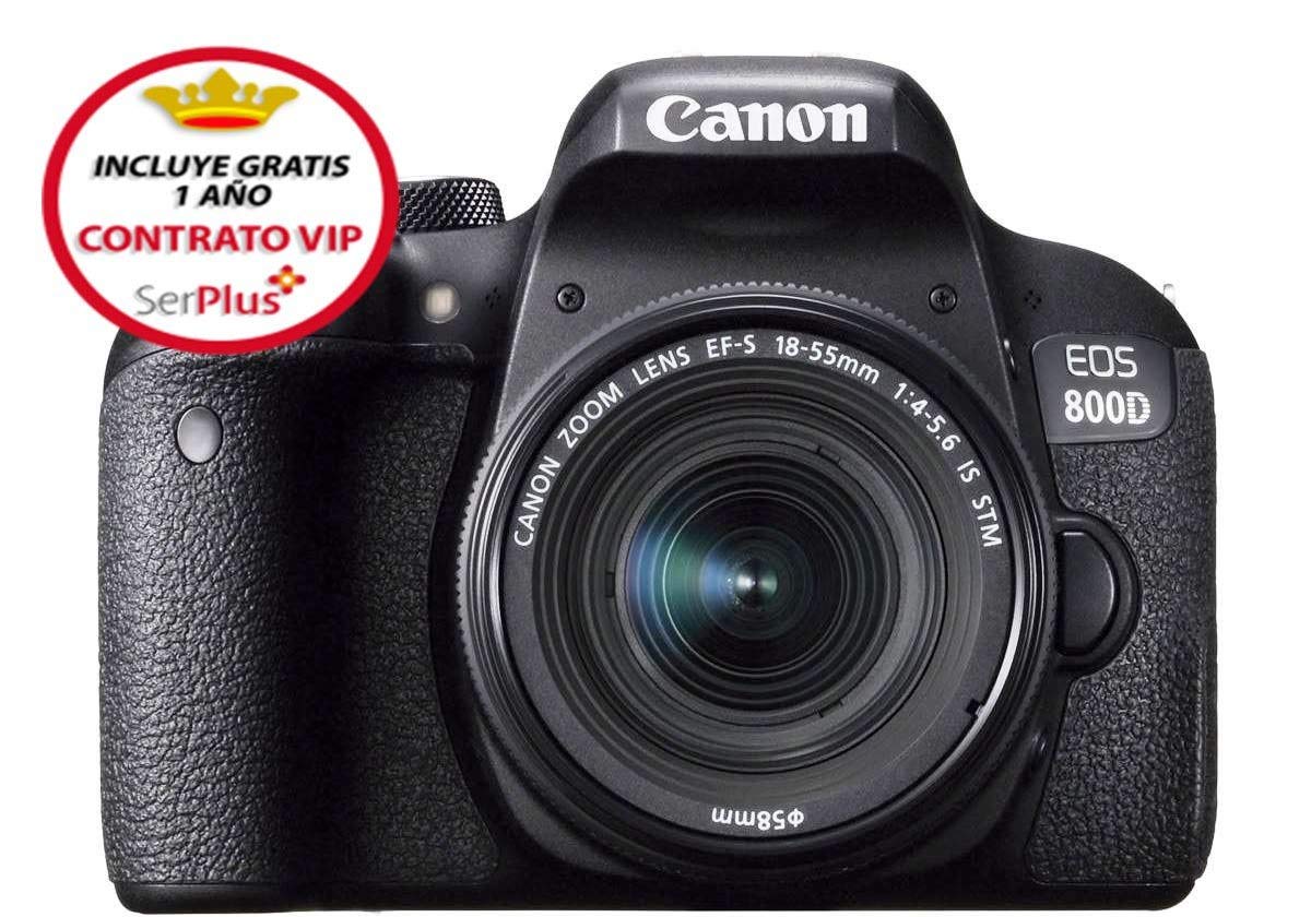 Canon 1895C002AA Appareil Photo Reflex numérique EOS 800D + EF-S 18-55 F/4-5.6 is STM Noir