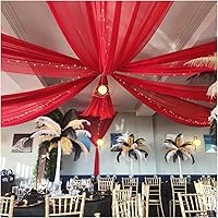 Vista 67 de Ivory Ceiling Drapes 6 Panels 5ftx10ft Wedding Arch Draping Fabric Chiffon Wedding Drapes Curtain Decorations with Rod Pocket