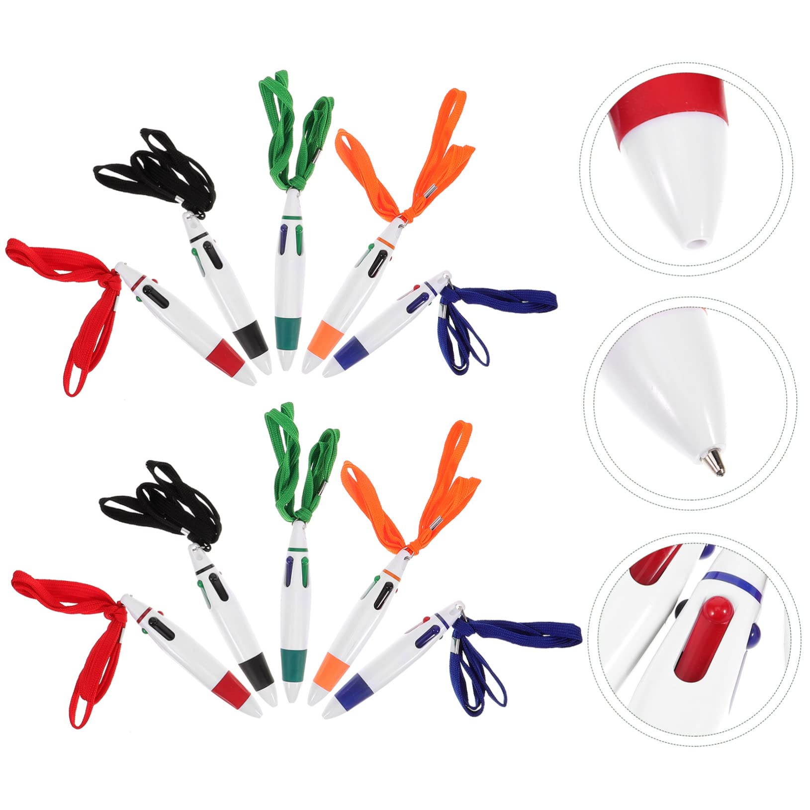 SHINEOFI 5 Set Di Penne Per Cordini Da Ufficio Penne A Sfera Retrattili Robuste 10 Pezzi * 5
