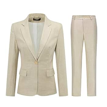 YUNCLOS Women's 2 Piece Office Work Suit Set One Button